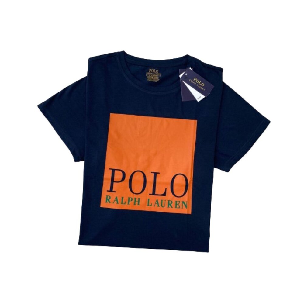 NWT Polo Ralph Lauren Logo Print Crew Neck T-Shirts Color Navy Size M, L, XL,XXL - Picture 2 of 4